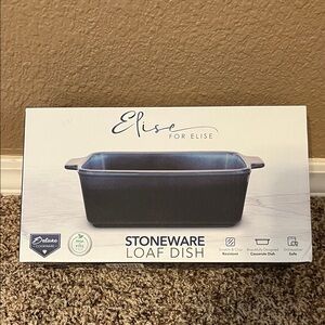 Elise Stoneware Loaf Dish - Dark Blue and Gray